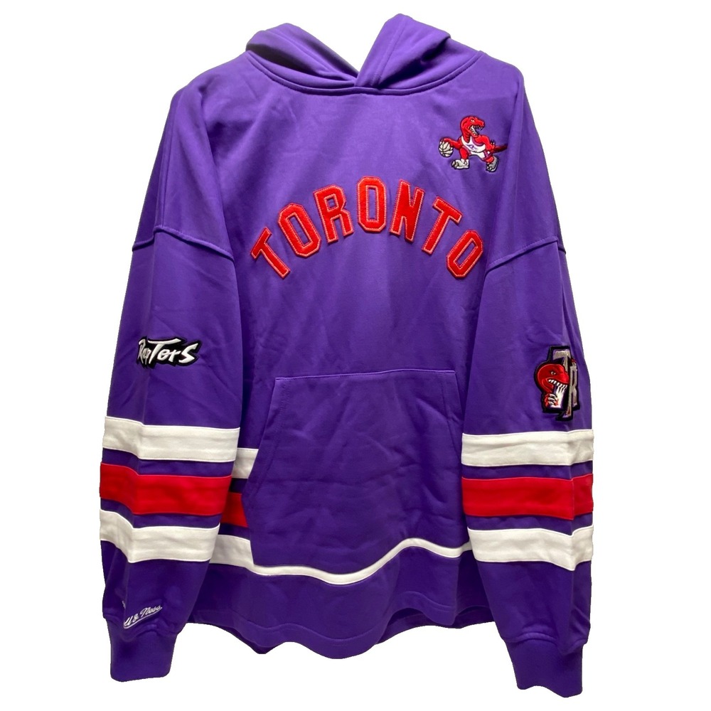 Toronto Raptors OG Fleece Hoodie Large Purple NBA HWC Basketball Mitch Ness NWOT